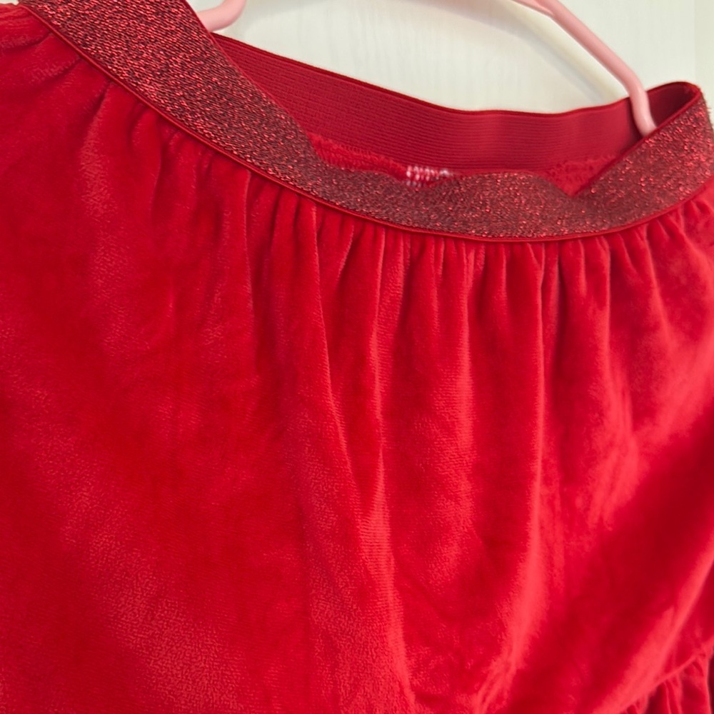 Red Ruffled Mini Bubble Skirt - Picture 6 of 8